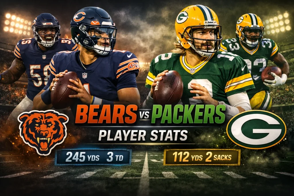 green bay packers vs chicago bears match player stats